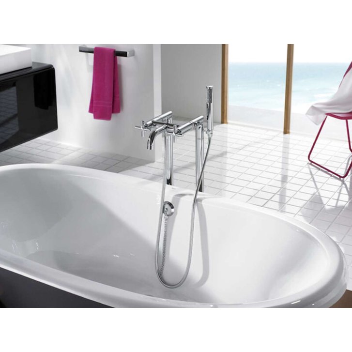 Roca Loft - Vaňová batéria do podlahy, chróm A5A2743C00