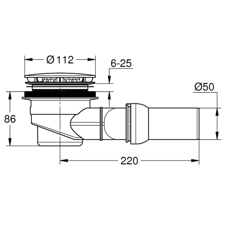 Grohe - Odtoková súprava pre vaničky, zadný odpad, alpská biela 49534SH0
