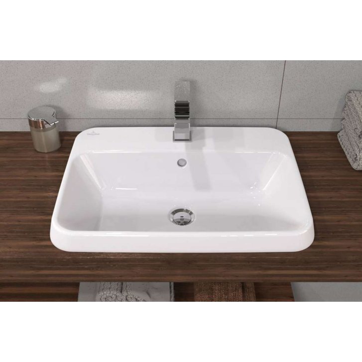 Villeroy & Boch Architectura - Umývadlo zápustné, 60x45 cm, s prepadom, otvor na batériu, alpská biela 5A676001