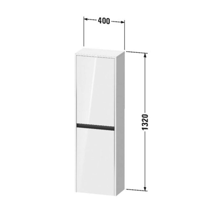 Duravit Ketho.2 - Skrinka, 132x40x24 cm, 2 dvierka, pánty vpravo, grafit mat K21319R49490000