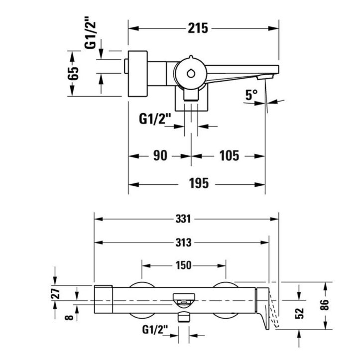 Duravit Tulum - Vaňová batéria, matná čierna TU5230000046