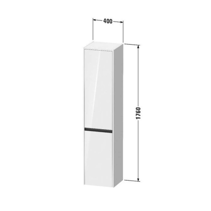 Duravit Ketho.2 - Vysoká skrinka, 176x40x36 cm, 2 dvierka, pánty vľavo, lesklá biela K21329L22220000