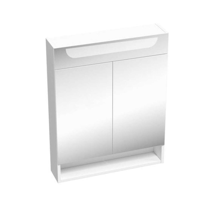 Ravak Classic II - Zrkadlová skrinka s LED osvetlením, 60x14x76 cm, 2 dvierka, lesklá biela X000001469