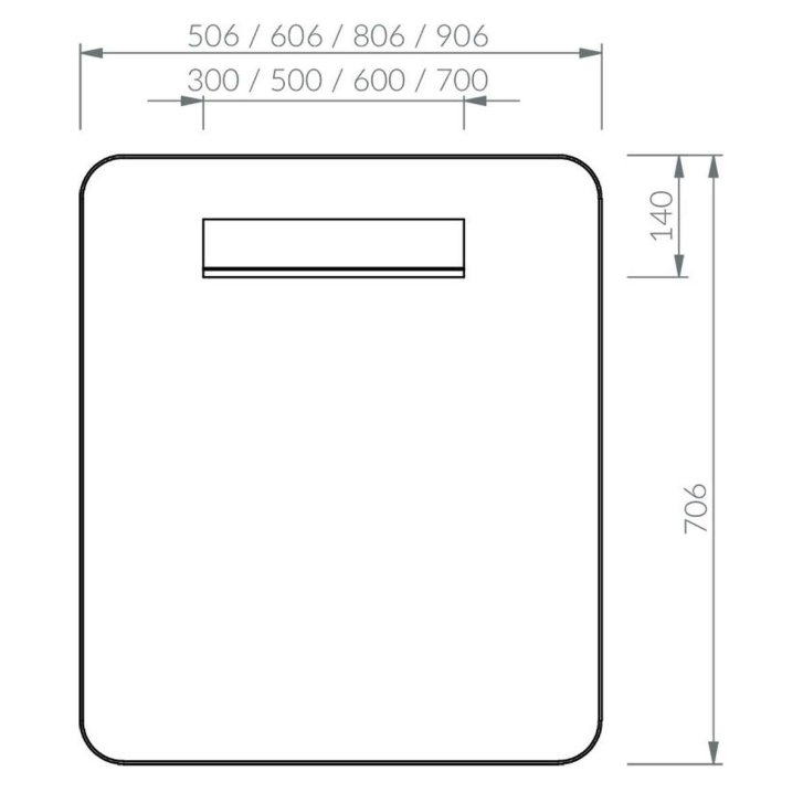 Ravak Strip - Zrkadlo s LED osvetlením, 91x71 cm, čierna X000001572