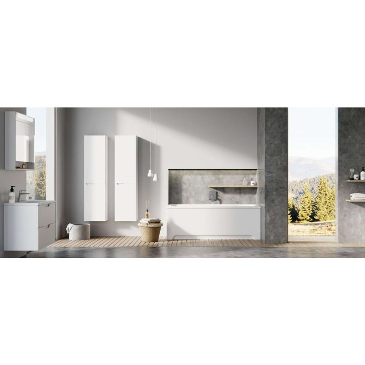 Ravak Classic II - Vysoká skrinka, 160x40x26 cm, 2 dvierka, pánty vľavo, lesklá biela X000001472