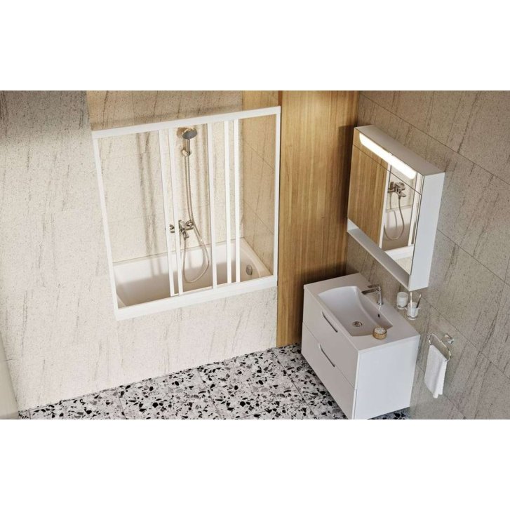 Ravak Classic II - Umývadlová skrinka 69x45x58 cm, 2 zásuvky, lesklá biela/sivá X000001479