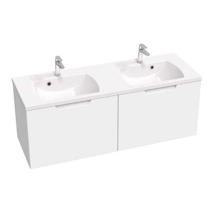 Ravak Classic II - Umývadlová skrinka 129x45x47 cm, 2 zásuvky, lesklá biela X000001482