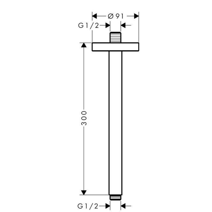 Axor - Sprchové rameno stropné, 30 cm, chróm 26433000