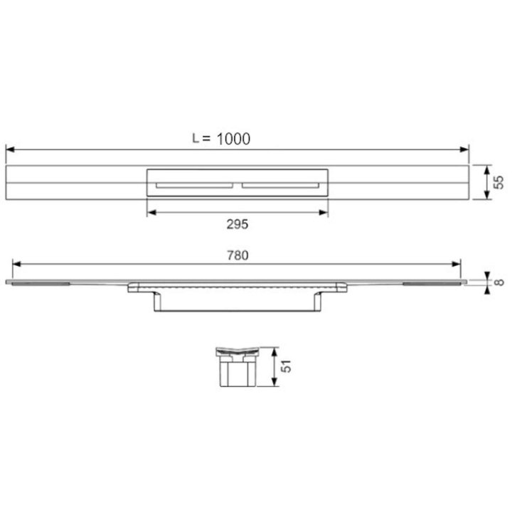 Tece TECEdrainprofile - Sprchový žľab 100 cm, kefovaná čierna nerezová 671021