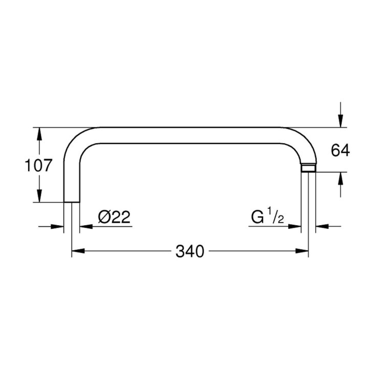 Grohe Rainshower - Sprchové rameno na sprchové systémy, chróm 14047000