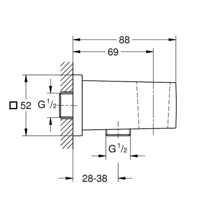 Grohe Euphoria Cube - Nástenné kolienko s držiakom, Hard Graphite 26370A00