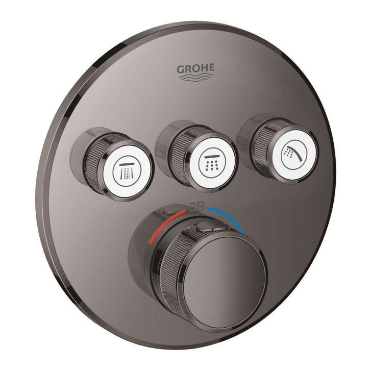 Grohe Grohtherm SmartControl - Termostatická sprchová podomietková batéria, 3 ventily, Hard Graphite 29121A00