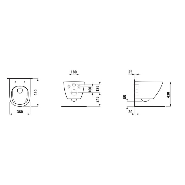 Laufen Lua - Závesné WC, Rimless, LCC, biela H8200834000001