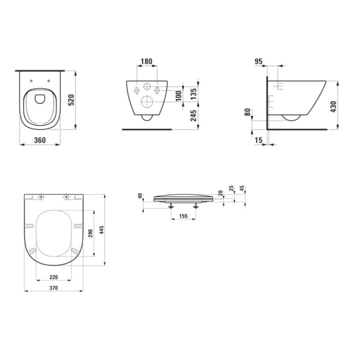 Laufen Lua - Závesné WC s doskou SoftClose, Rimless, biela H8660800000001