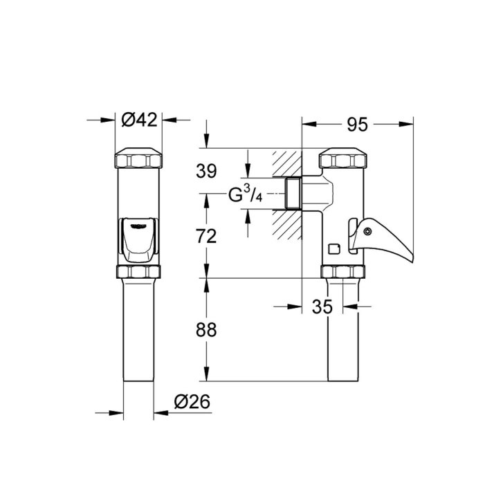 Grohe Start - Splachovač pre WC, chróm 37401000