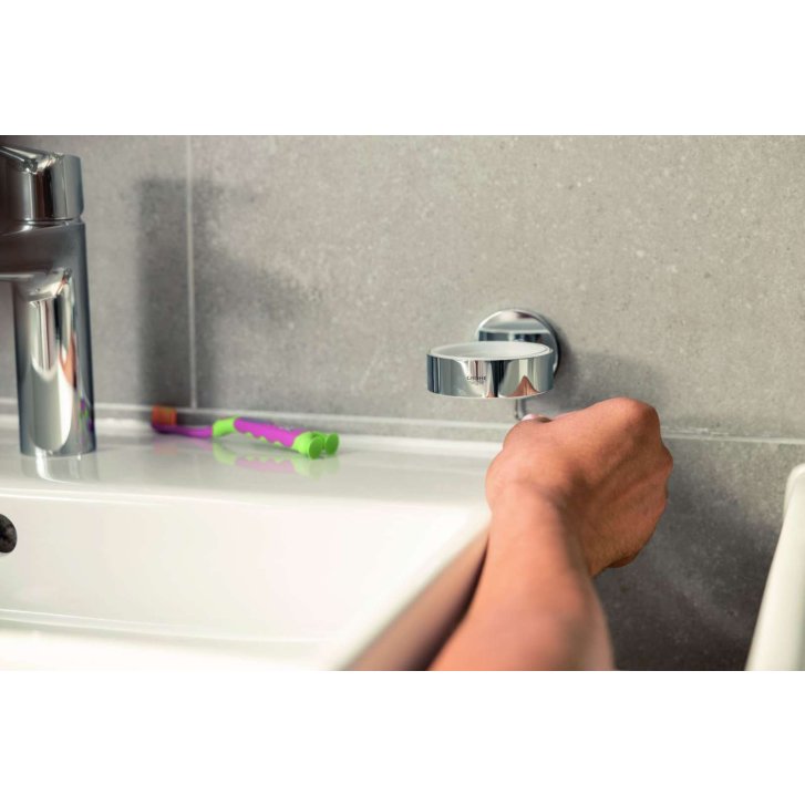 Grohe QuickFix Start - Dávkovač mydla s držiakom, sklo/supersteel 41195DC0