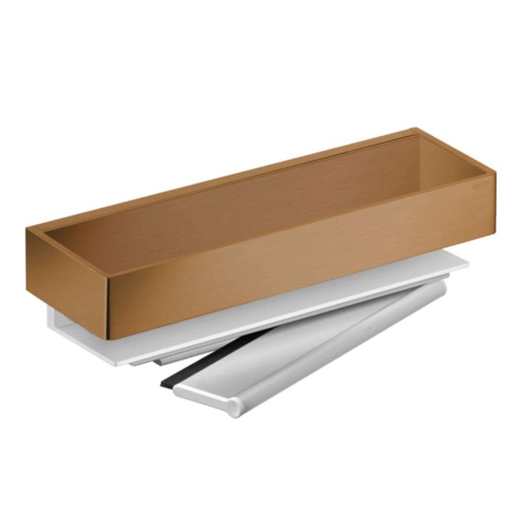 Keuco Edition 11 - Polička so stierkou na sklo, dĺžka 30 cm, kefovaný bronz 11159030000