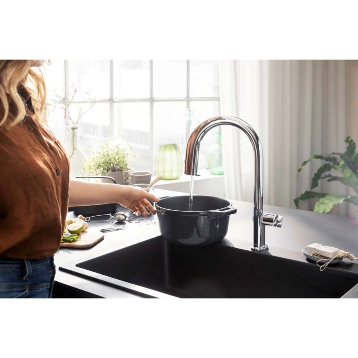 Hansgrohe Aqittura M91 - Drezová batéria s výsuvnou koncovkou a filtráciou, chróm 76801000