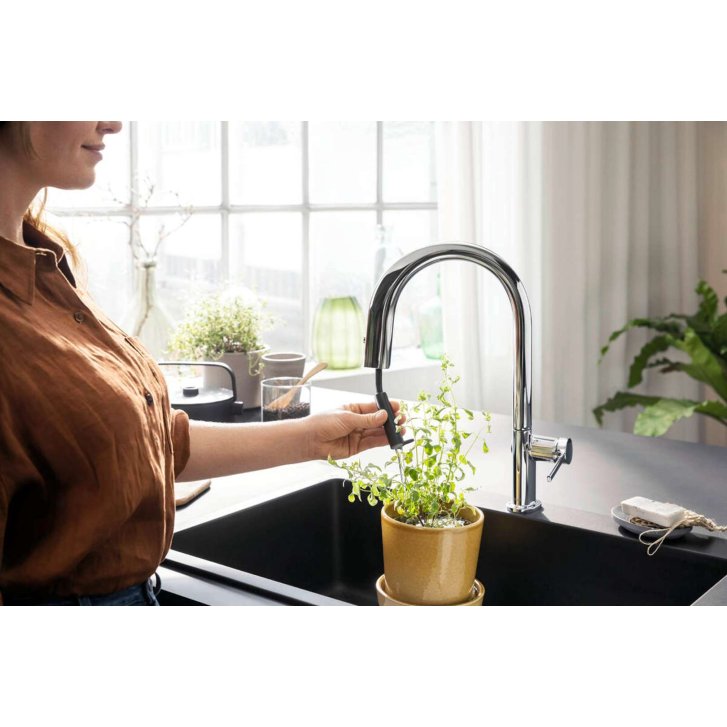 Hansgrohe Aqittura M91 - Drezová batéria s výsuvnou koncovkou a filtráciou, chróm 76801000