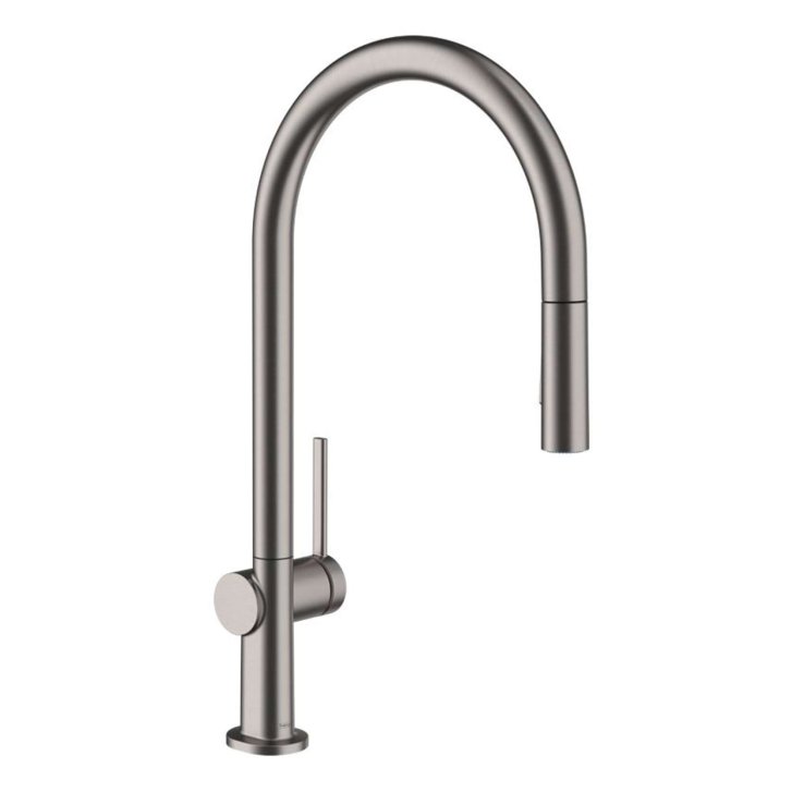 Hansgrohe M54 - Drezová batéria Talis s výsuvnou spŕškou, sBox, kefovaný čierny chróm 72801340