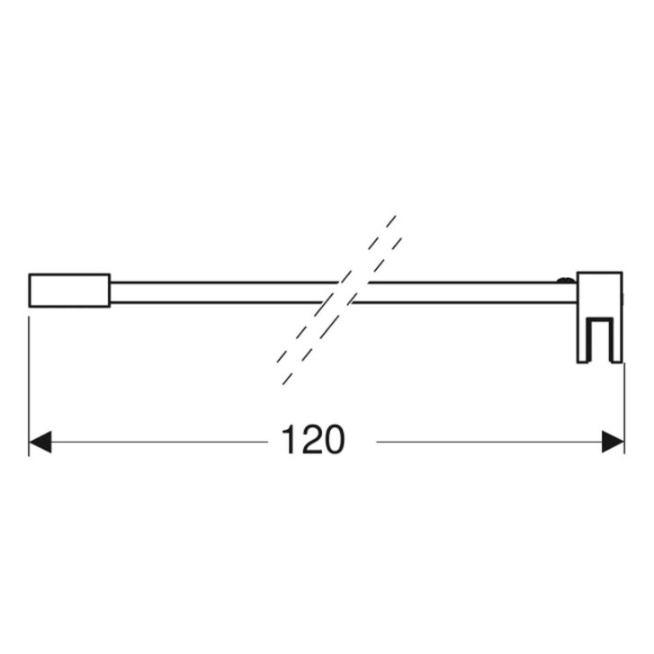 Geberit - Vzpera 120 cm, strieborná 154.283.00.1