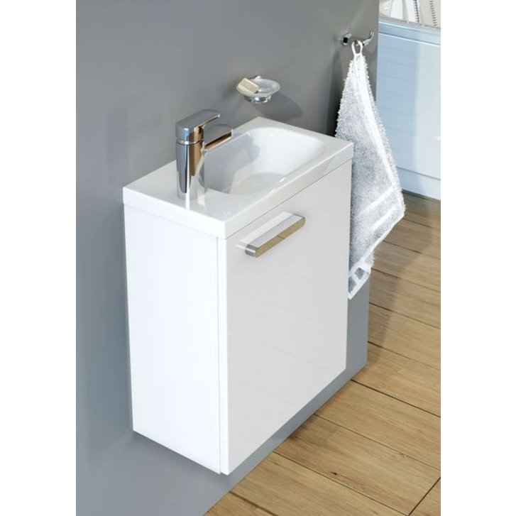 Ravak Chrome - Skrinka pod umývadielko SD 400, 40x22x50 cm, lesklá biela X000000538