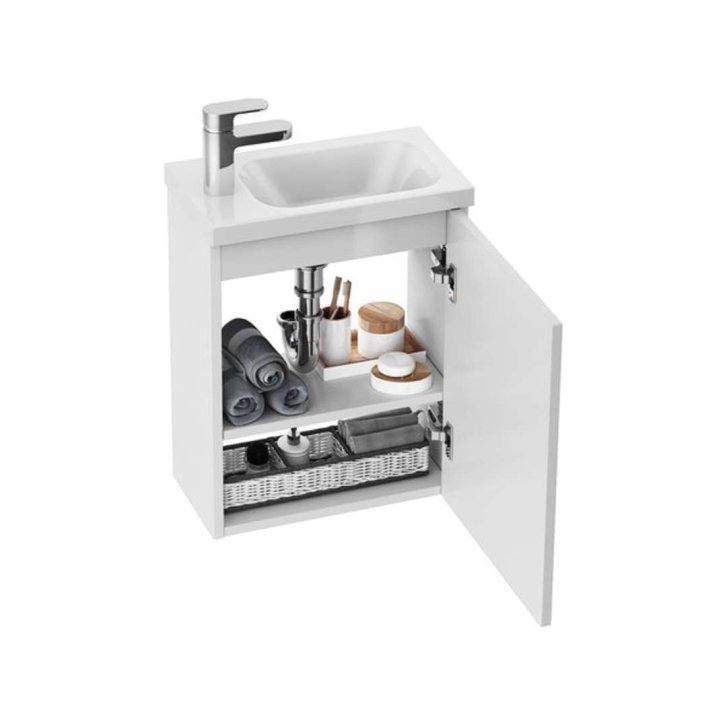 Ravak Chrome - Skrinka pod umývadielko SD 400, 40x22x50 cm, lesklá biela X000000538