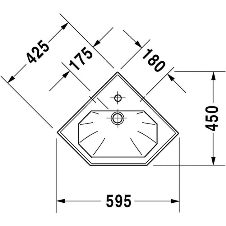 Duravit 1930 - Umývadielko s prepadom, 60x45 cm, biela 0793420000