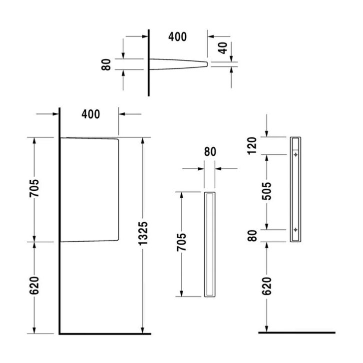 Duravit Architec - Pisoárová deliaca stena, biela 8500000000