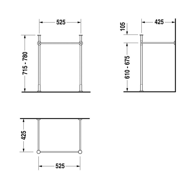 Duravit Vero - Kovový podstavec na umývadlo, chróm 0030631000