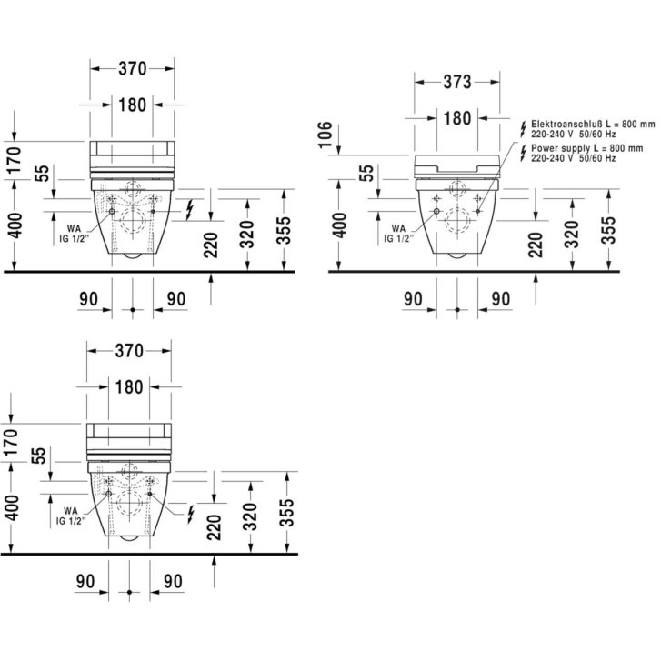 Duravit Starck 3 - Závesné WC pre SensoWash, biela 2226590000