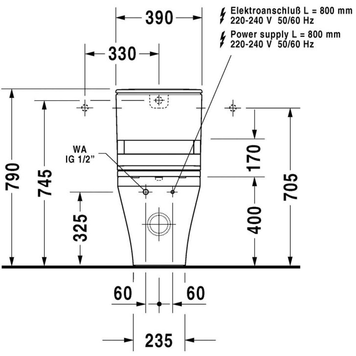Duravit DuraStyle - WC kombi misa na SensoWash, biela 2156590000