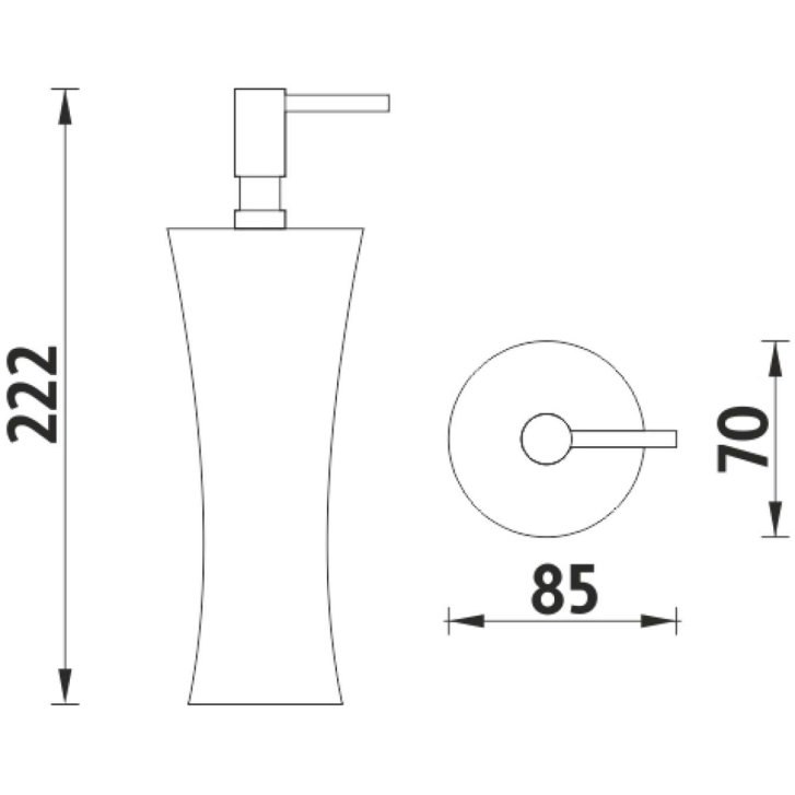 Nimco Atri - Dávkovač na tekuté mydlo, fialová, chróm/plast AT 5031-50