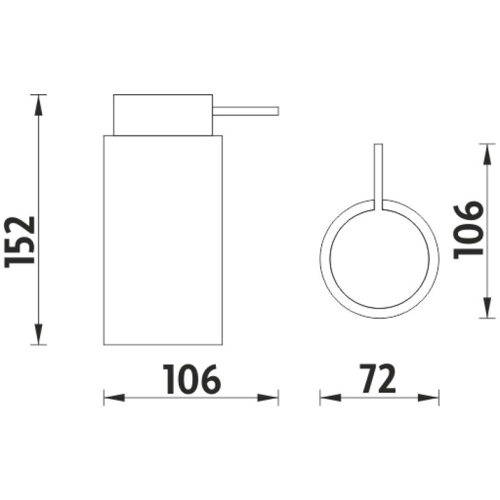 Nimco Pure - Dávkovač na tekuté mydlo, fialová, chróm/plast PU 7031-50