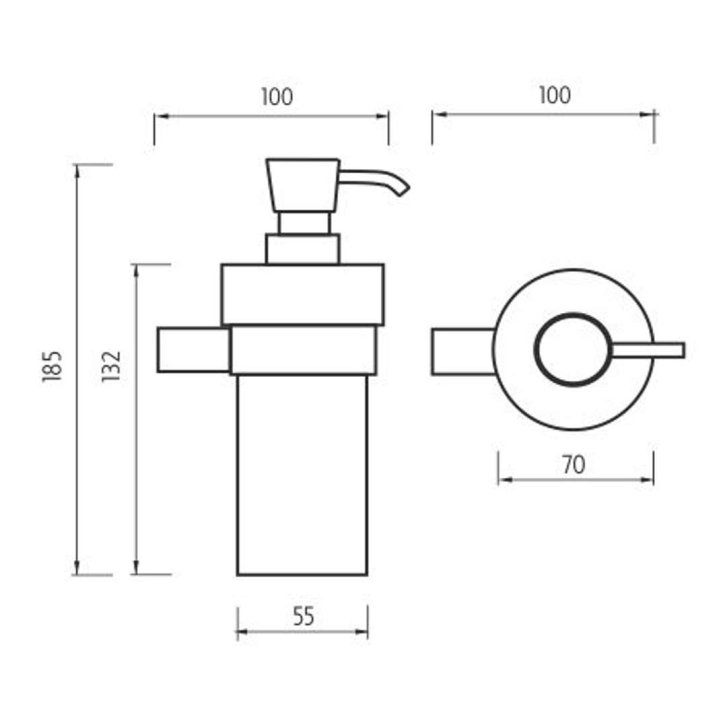 Nimco Bormo - Dávkovač mydla s držiakom, chróm BR 11031W-26