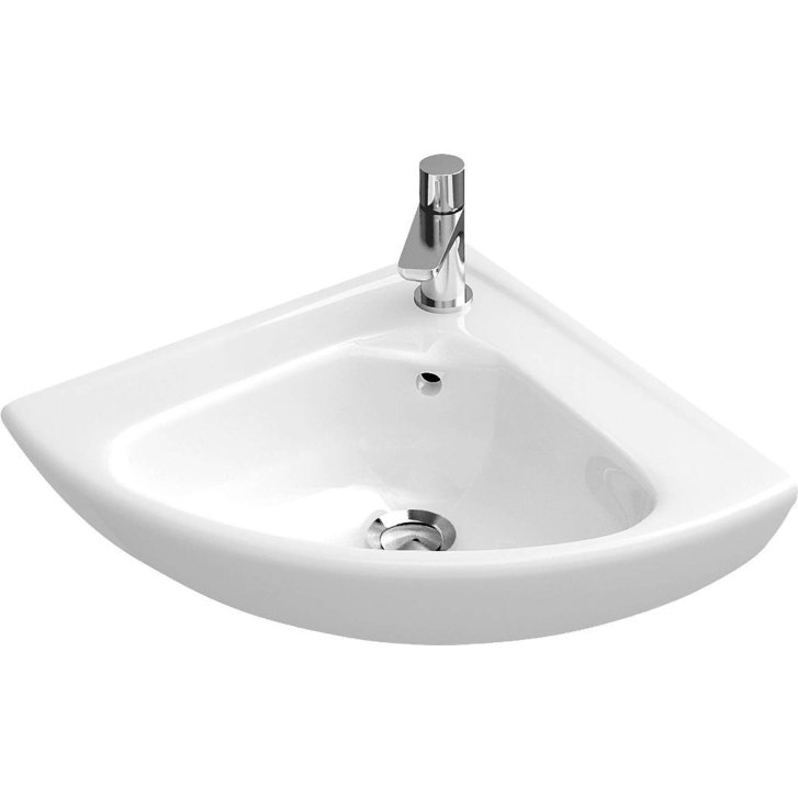 Villeroy & Boch O.novo - Umývadielko Compact, 42x42 cm, s prepadom, 1 otvor na batériu, alpská biela 73274001