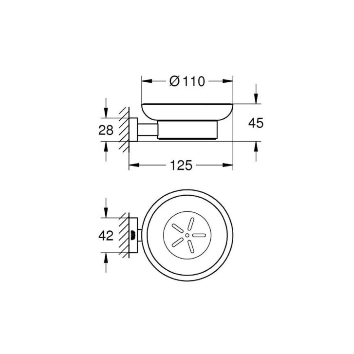 Grohe Essentials Cube - Miska na mydlo s držiakom, chróm 40754001
