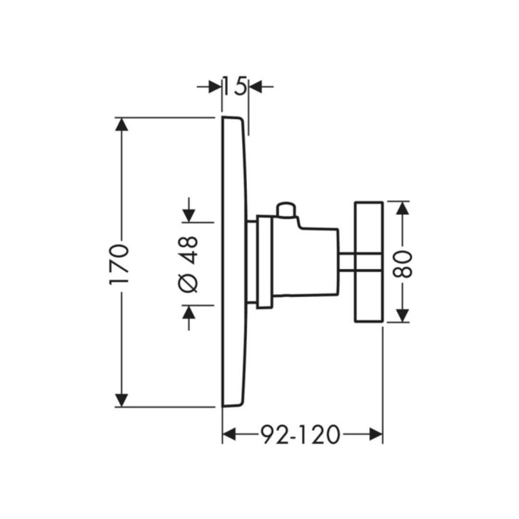 Axor Citterio - Highflow termostatická batéria pod omietku, chróm 39716000