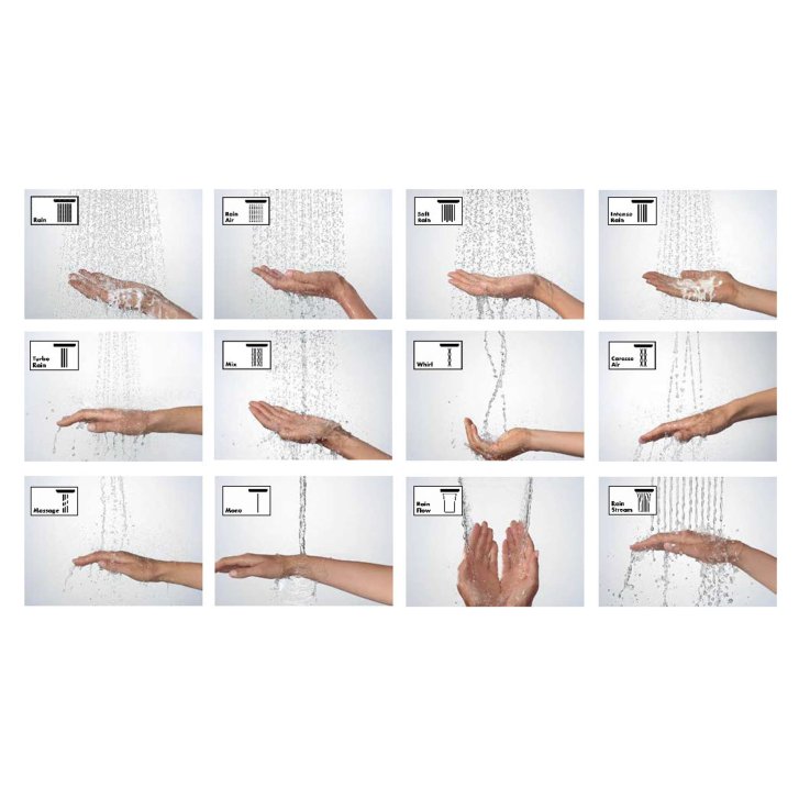 Hansgrohe Rainmaker Select - Hlavová sprcha 460, 3 prúdy, sprchové rameno 46 cm, biela/chróm 24007400