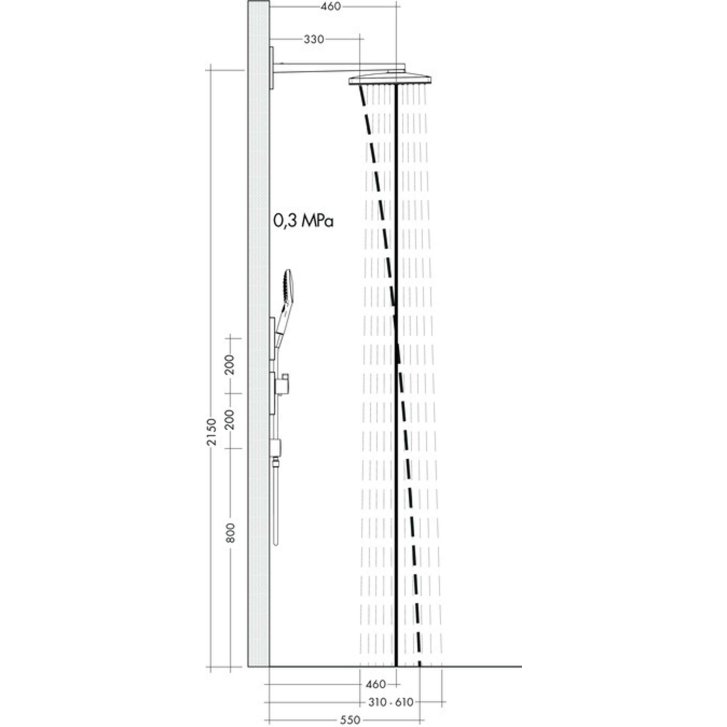 Hansgrohe Rainmaker Select - Hlavová sprcha 460, 3 prúdy, sprchové rameno 46 cm, biela/chróm 24007400