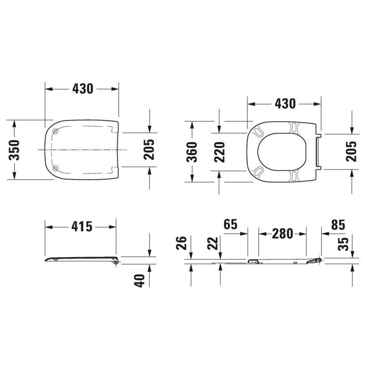 Duravit D-Code - WC doska, biela 0067310000