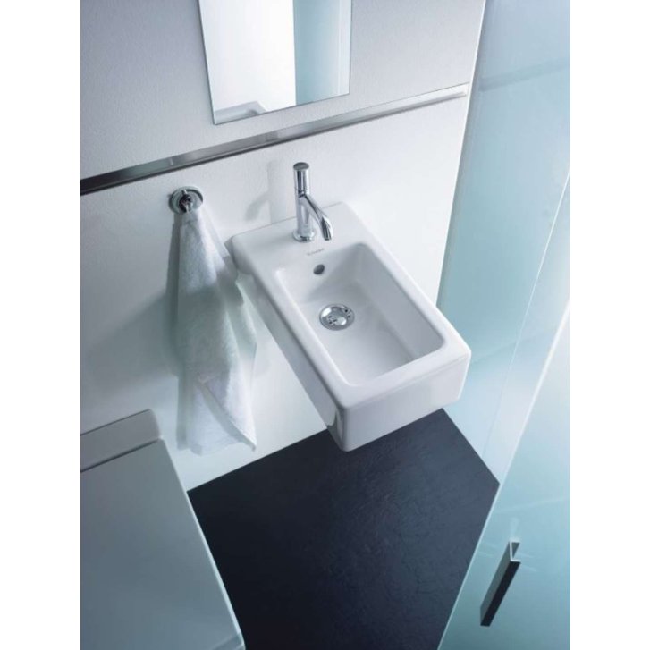 Duravit Vero - Umývadielko, 45x25 cm, s prepadom, s otvorom na batériu, biela 0702250000