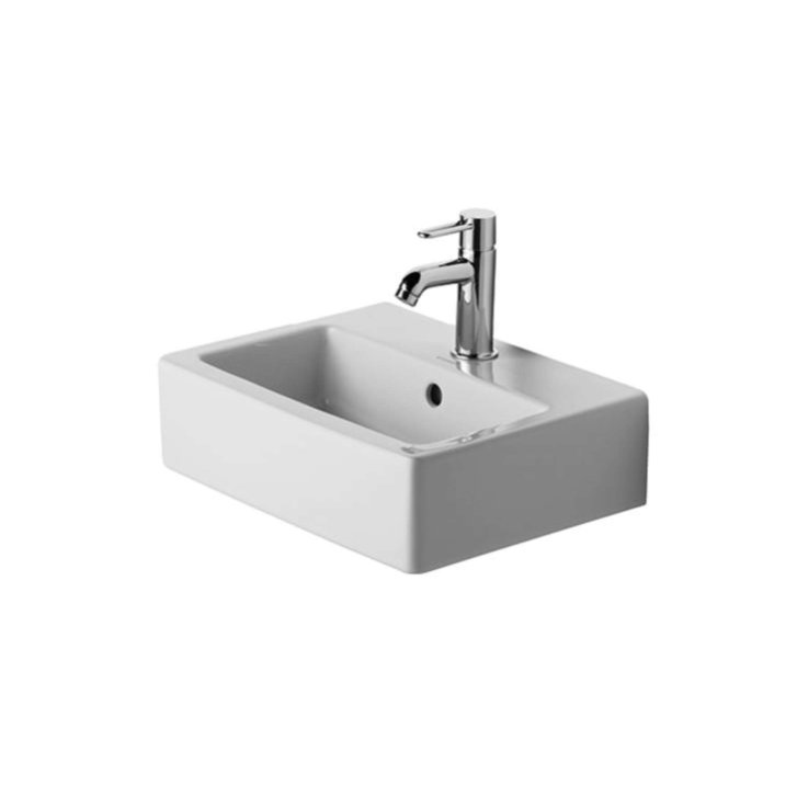 Duravit Vero - Umývadielko, 45x35 cm, s prepadom, s otvorom na batériu, biela 0704450000