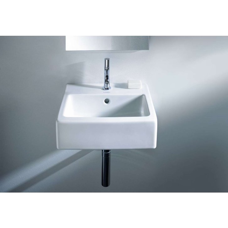 Duravit Vero - Umývadielko, 45x35 cm, s prepadom, s otvorom na batériu, biela 0704450000