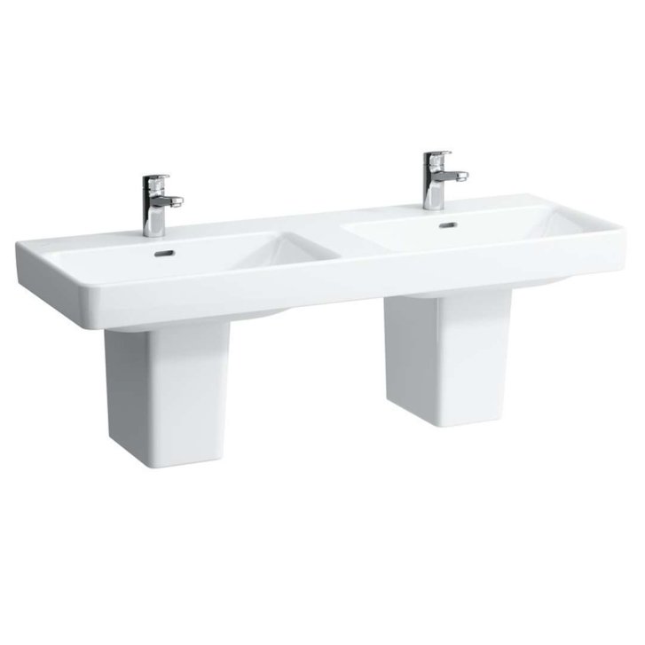 Laufen Pro S - Dvojumývadlo, 130x46 cm, 2 otvory na batérie, biela H8149680001041