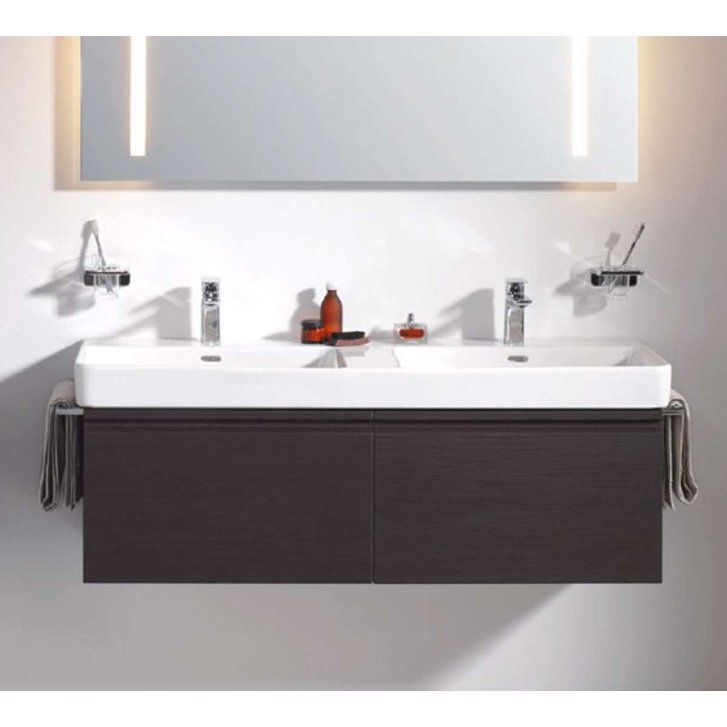 Laufen Pro S - Dvojumývadlo, 130x46 cm, s 6 otvormi na batérie, s LCC, biela H8149684001081