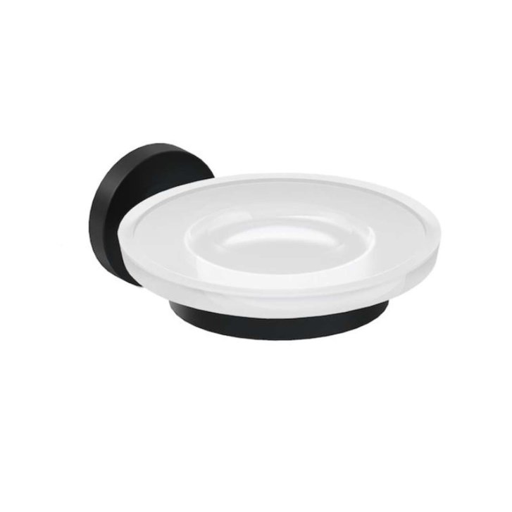 Jika Mio Style - Mydlovnička s držiakom, sklo/matná čierna H3832F17160001