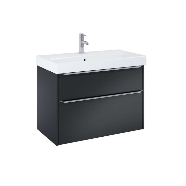 Jika Pure - Skrinka s umývadlom, 80x54x42 cm, 2 zásuvky, matná čierna H40B2344023532