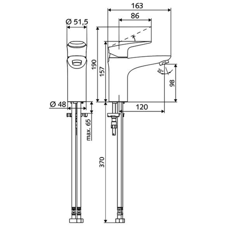 Schell Modus - Termostatická umývadlová batéria, chróm 021820699