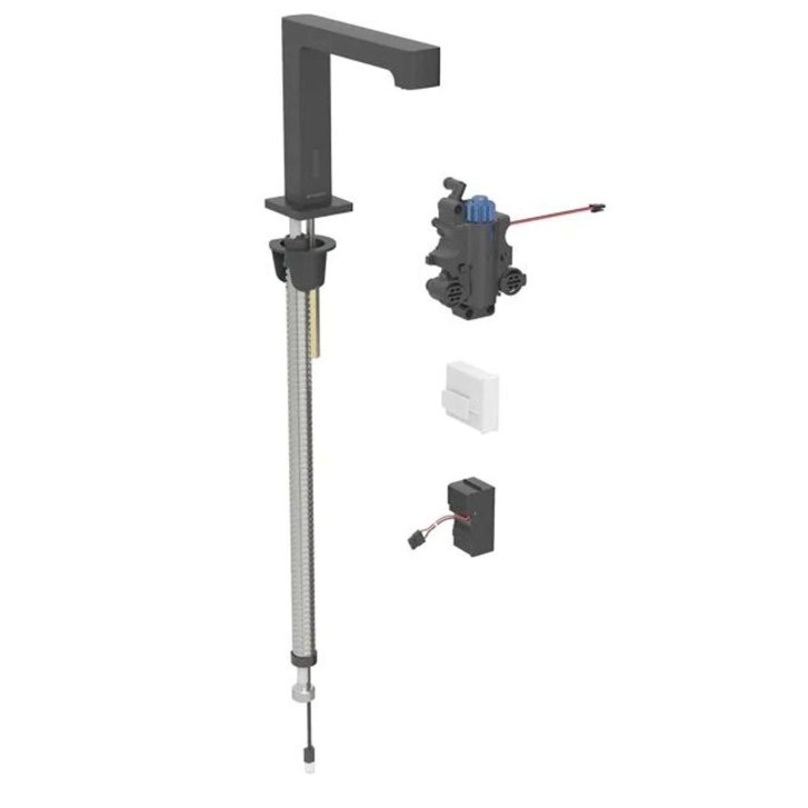 Geberit Brenta - Termostatická elektronická umývadlová batéria, sieťové napájanie, easy to clean, matná čierna 116.197.14.1